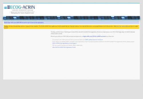 
                            10. ECOG-ACRIN Web Application Portal Login