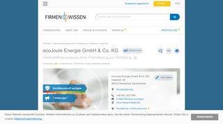 
                            13. ecoJoule Energie GmbH & Co. KG, Osnabrück - Firmenauskunft