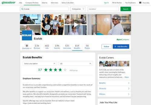 
                            8. Ecolab Employee Benefits and Perks | Glassdoor