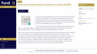 
                            9. Ecole des hautes études en sciences sociales (EHESS) - fund  it