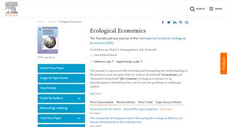 
                            3. Ecological Economics - Journal - Elsevier