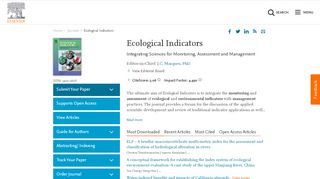 
                            9. Ecological Indicators - Journal - Elsevier