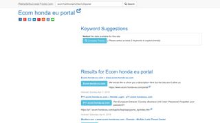 
                            12. Ecom honda eu portal Error Analysis (By Tools) - Website Success Tools