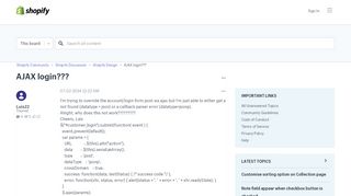 
                            2. Ecommerce University | AJAX login??? - Shopify Design