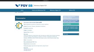 
                            2. Economatica | Biblioteca Digital FGV