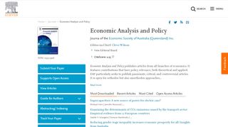 
                            7. Economic Analysis and Policy - Journal - Elsevier
