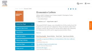 
                            5. Economics Letters - Journal - Elsevier