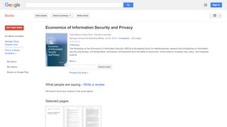 
                            8. Economics of Information Security and Privacy