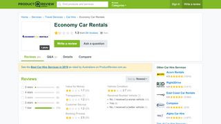 
                            9. Economy Car Rentals Reviews - ProductReview.com.au