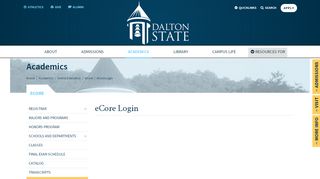 
                            6. eCore Login - eCore - Dalton State College