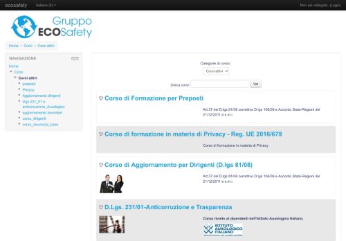 
                            2. ecosafety: Corsi attivi