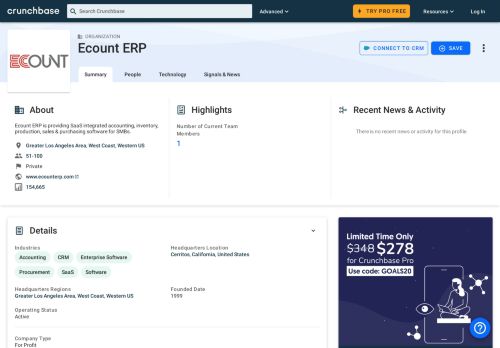 
                            10. Ecount ERP | Crunchbase