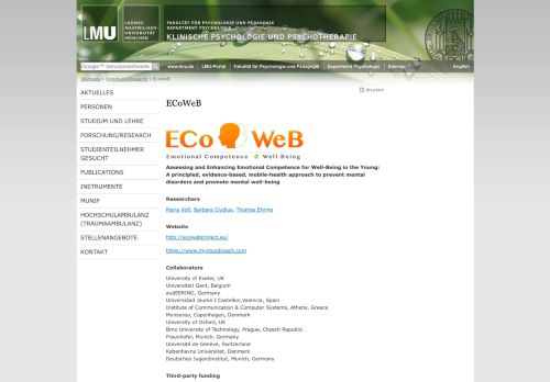 
                            12. ECoWeB - Klinische Psychologie - LMU München