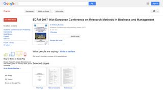 
                            11. ECRM 2017 16th European Conference on Research Methods in Business ... - Google बुक के परिणाम