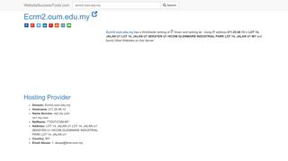 
                            10. Ecrm2.oum.edu.my Error Analysis (By Tools) - Website ...