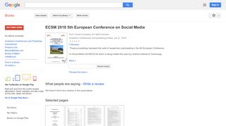 
                            7. ECSM 2018 5th European Conference on Social Media