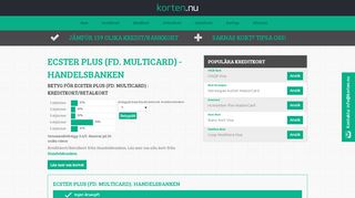 
                            5. Ecster Plus (fd. Multicard) - Handelsbanken Ansök Online - Korten.nu