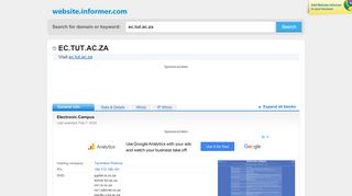 
                            4. ec.tut.ac.za at WI. Electronic Campus - Website Informer