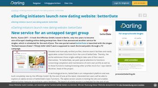 
                            3. eDarling initiators launch new dating website: betterDate | eDarling