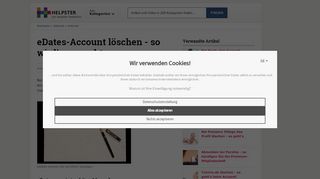 
                            2. eDates-Account löschen - so wird's gemacht - Helpster.de