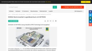 
                            7. EDEKA Nord erweitert Logistikzentrum mit WITRON - PresseBox