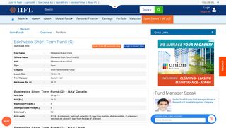 
                            7. Edelweiss Short Term Fund G: NAV, Performance & Investment ...