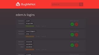 
                            8. edem.tv passwords - BugMeNot