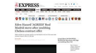 
                            10. Eden Hazard 'AGREES' Real Madrid move after snubbing Chelsea ...