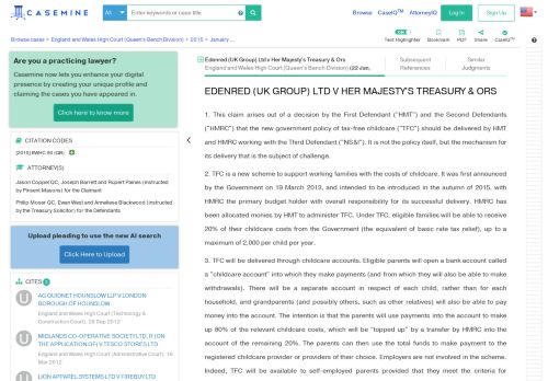 
                            10. Edenred (UK Group) Ltd v Her Majesty's Treasury & Ors | England and ...