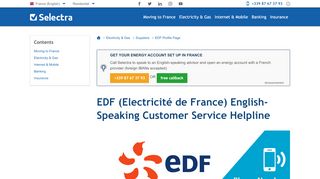 
                            11. EDF (Electricité de France) English Speaking Customer Service ...