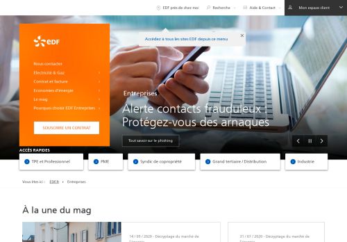 
                            10. EDF Entreprises, fournisseur d'électricité et de gaz – Contact : 3022