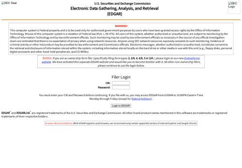 
                            7. EDGAR Login - Edgar Filing