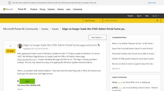 
                            6. Edge no longer loads the O365 Admin Portal home pa... - Microsoft ...