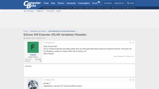 
                            7. Edimax Wifi Extender (WLAN Verstärker) Resetten | ComputerBase Forum