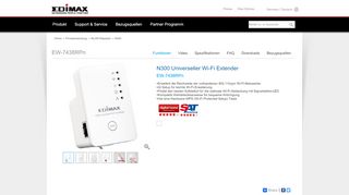 
                            12. EDIMAX - WLAN Repeater - N300 - N300 Universeller Wi-Fi Extender