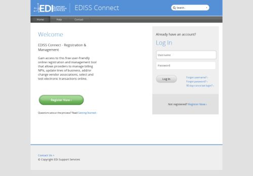 
                            2. EDISS Connect: Home