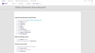 
                            6. Edit a Domain Zone Record | Spark NZ