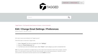 
                            12. Edit / Change Email Settings / Preferences – Tagged Support