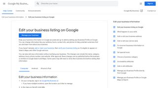 
                            3. Edit your business listing on Google - Google My Business Help