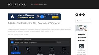 
                            8. Editable Text Field inside Alert Controller iOS Tutorial - iOScreator