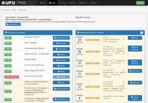 
                            5. Edital Complementar e Retificação - Portal PROGRAD: Edital - UFU