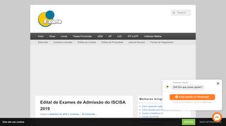 
                            8. Edital de Exames de Admissão do ISCISA 2019 | Exames de ...