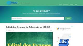 
                            12. Edital dos Exames de Admissão ao ISCISA - MMO Escola