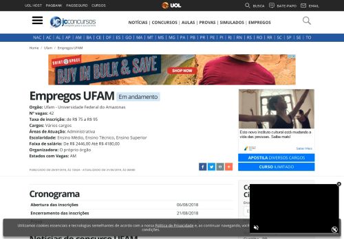 
                            12. Edital e Anexos Concurso UFAM - 2019 | JC Concursos