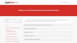 
                            13. Editarea un site de intrare existente și forma editare Domenii - LastPass