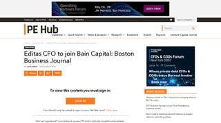 
                            12. Editas CFO to join Bain Capital: Boston Business Journal - PE Hub