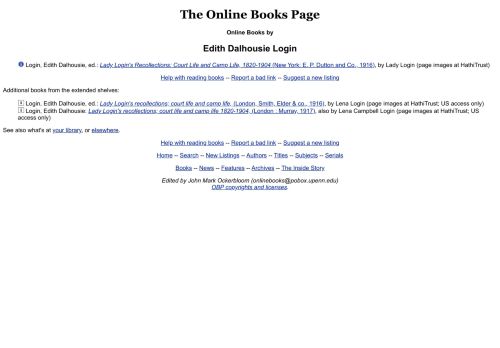 
                            8. Edith Dalhousie Login | The Online Books Page