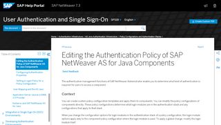 
                            10. Editing the Authentication Policy of AS Java ... - SAP Help ...