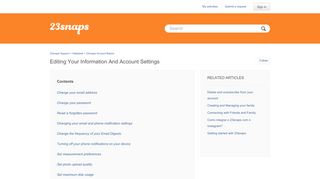 
                            9. Editing Your Information And Account Settings – 23snaps Support