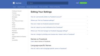 
                            2. Editing Your Settings | Facebook Help Center | Facebook